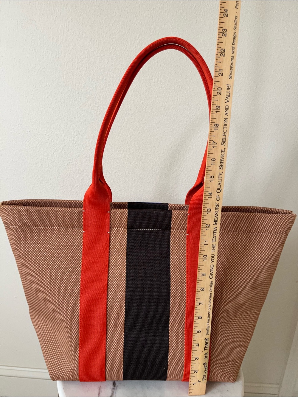 Rothy’s classic Tote Bag with Red Straps and Stripe - Picture 7 of 16
